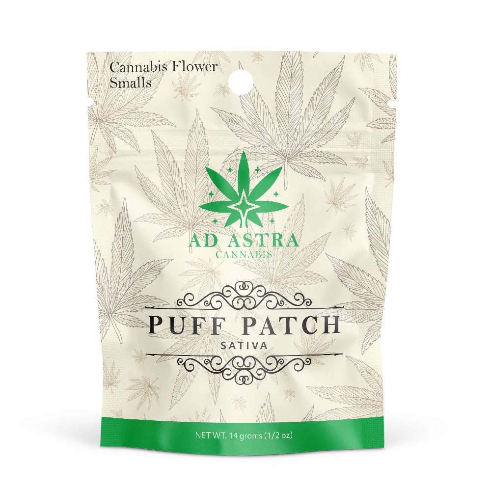 White Stand-Up Cannabis Flower Pouches